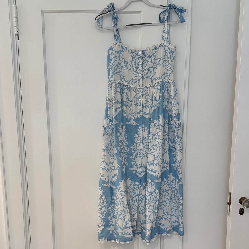 Juliet Dunn London Blue and White Dress